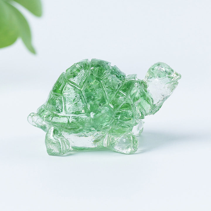 Olivenorma Golden Journey Gem Turtle Figurine Gemstone Decoration - Green Glaze - With Card - image 59