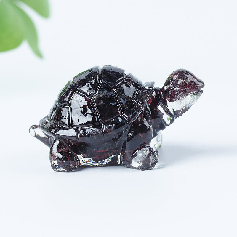 Olivenorma Golden Journey Gem Turtle Figurine Gemstone Decoration - Garnet - With Card - image 60