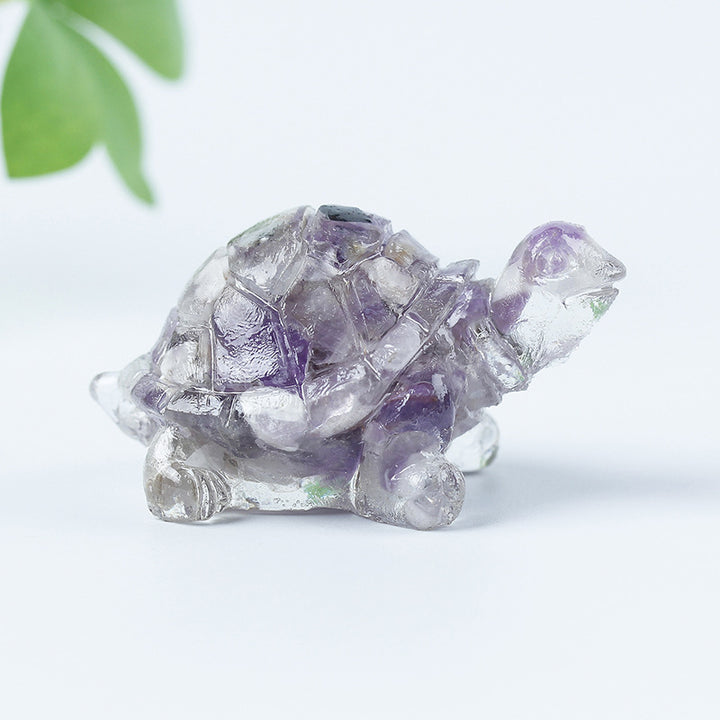 Olivenorma Crystal Gravel Glue Little Turtle Gemstone Decoration - Lilac - image 63