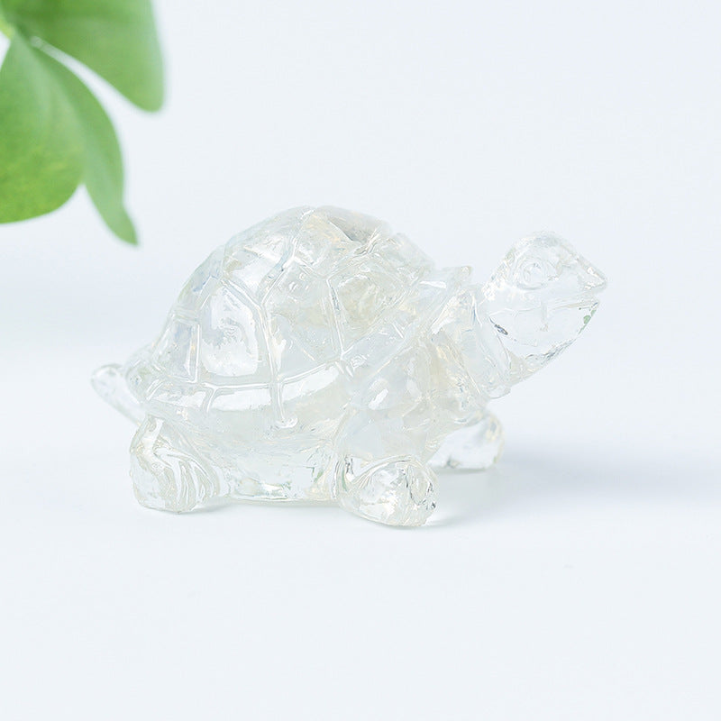 Olivenorma Golden Journey Gem Turtle Figurine Gemstone Decoration - Opalite - With Card - image 35