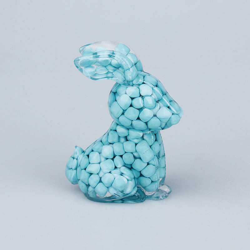 Olivenorma Crystal Resin Epoxy Bunny Home Table Gemstone Decoration - Artificial Turquoise - image 1