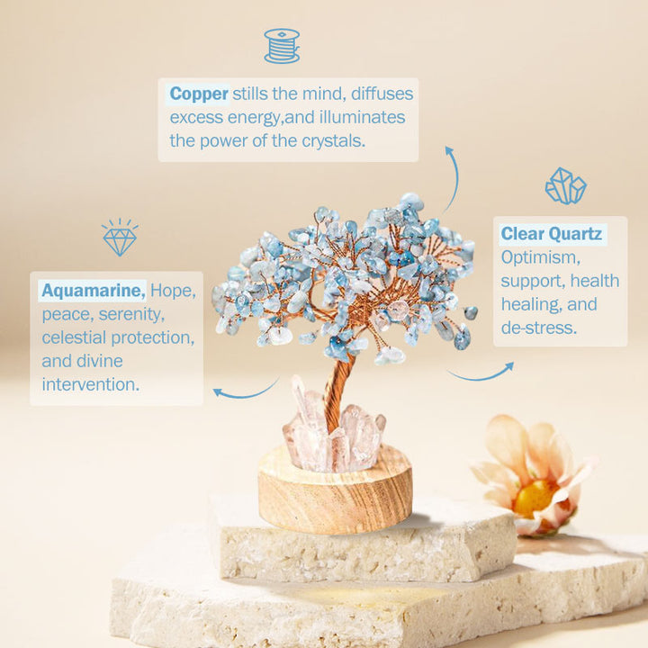 Olivenorma Aquamarine Crystal Feng Shui Tree Lamp - image 6