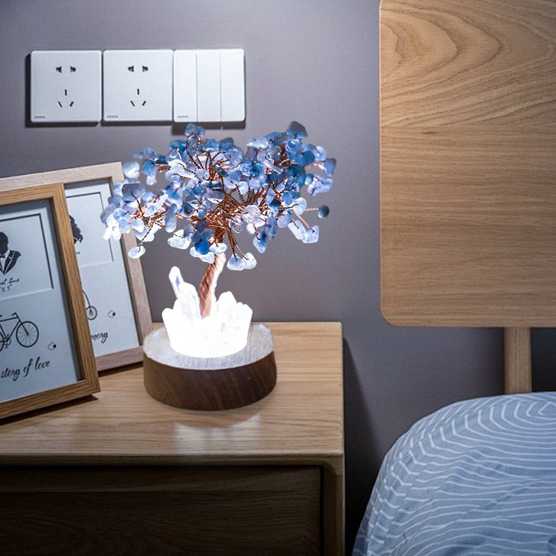 Olivenorma Aquamarine Crystal Feng Shui Tree Lamp - image 3