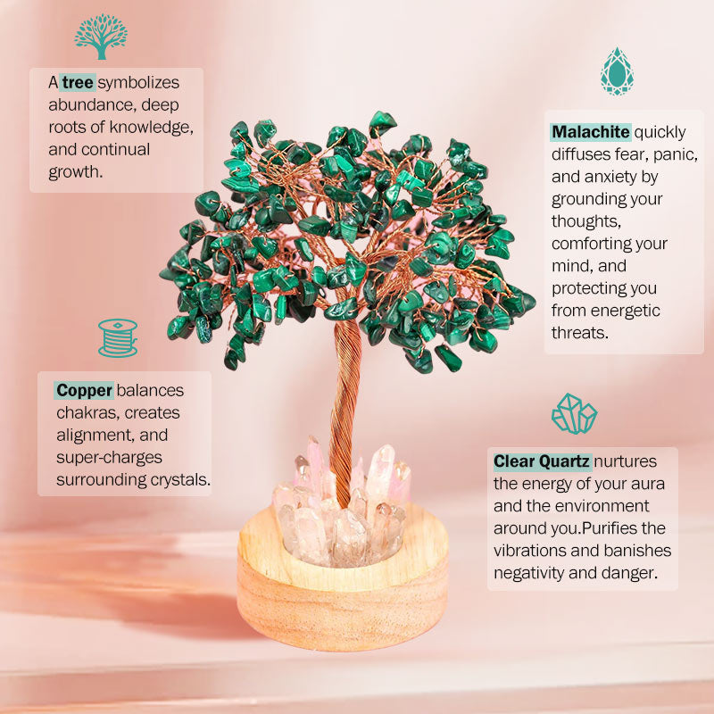 Olivenorma Malachite Crystal Feng Shui Tree Lamp - image 6