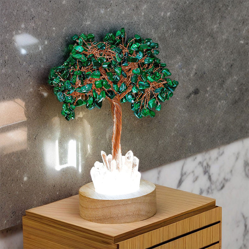 Olivenorma Malachite Crystal Feng Shui Tree Lamp - image 2