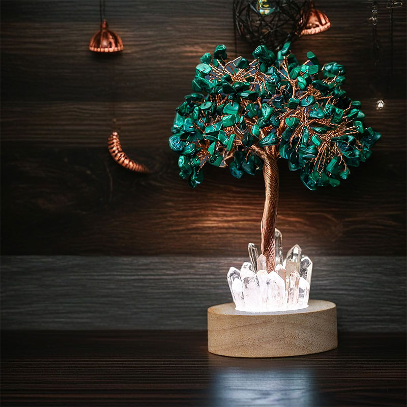 Olivenorma Malachite Crystal Feng Shui Tree Lamp - image 4
