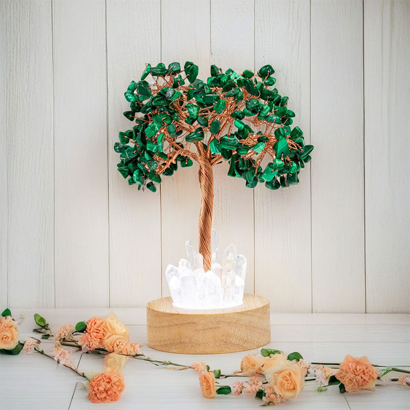 Olivenorma Malachite Crystal Feng Shui Tree Lamp - image 5