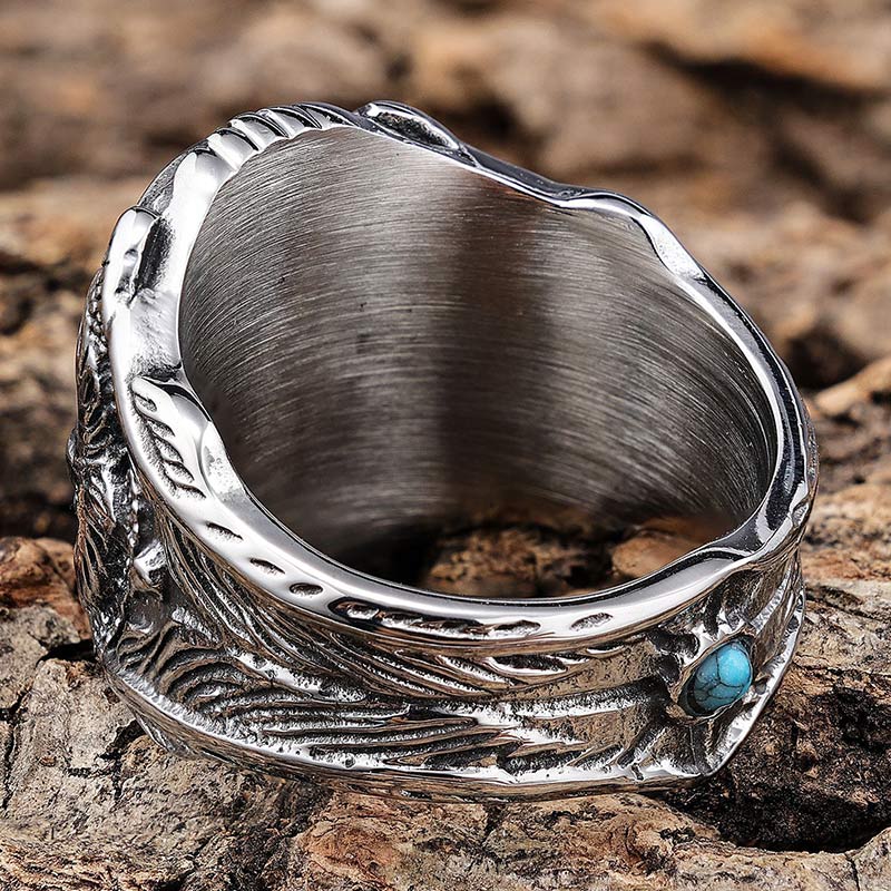 Olivenorma Turquoise Eagle Vintage Ring - image 3