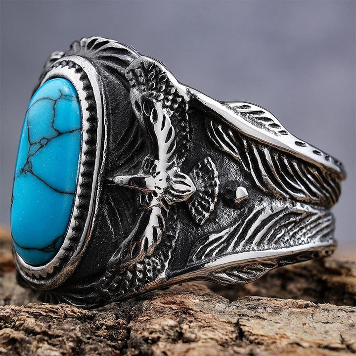 Olivenorma Turquoise Eagle Vintage Ring - image 2