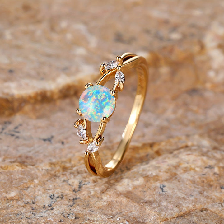 Olivenorma "Purify Energy" Dainty Opal Plated Marquise Zircon Ring - 10 - image 0