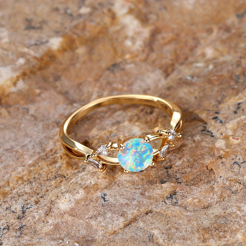Olivenorma "Purify Energy" Dainty Opal Plated Marquise Zircon Ring - image 2