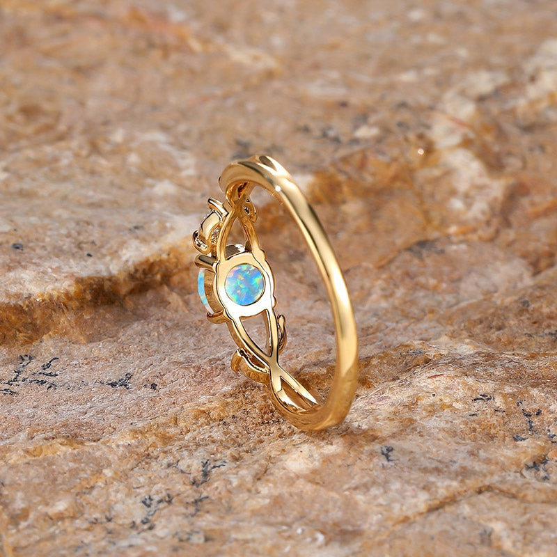 Olivenorma "Purify Energy" Dainty Opal Plated Marquise Zircon Ring - image 3