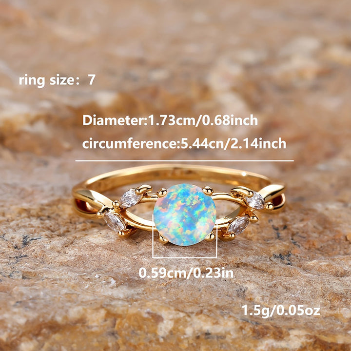 Olivenorma "Purify Energy" Dainty Opal Plated Marquise Zircon Ring - image 4