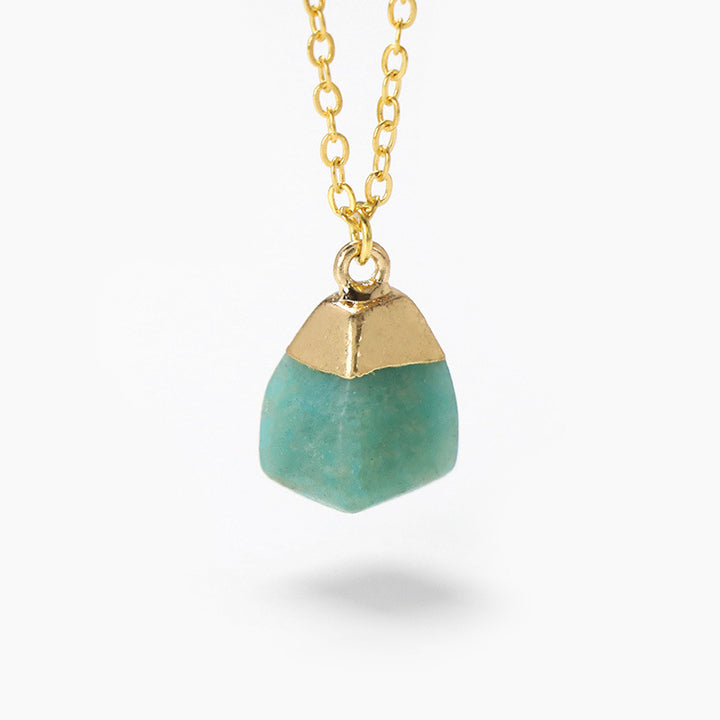 Olivenorma Square Cut Rough Stone Sweet Style Necklace - Amazonite - image 13