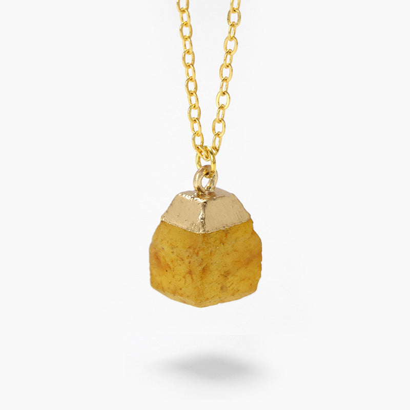 Olivenorma Square Cut Rough Stone Sweet Style Necklace - Citrine - image 15