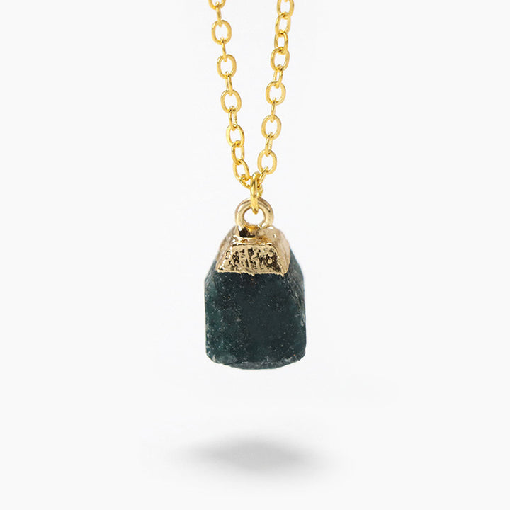 Olivenorma Square Cut Rough Stone Sweet Style Necklace - Moss Agate - image 17