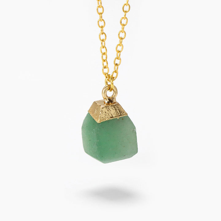 Olivenorma Square Cut Rough Stone Sweet Style Necklace - Green Aventurine - image 22