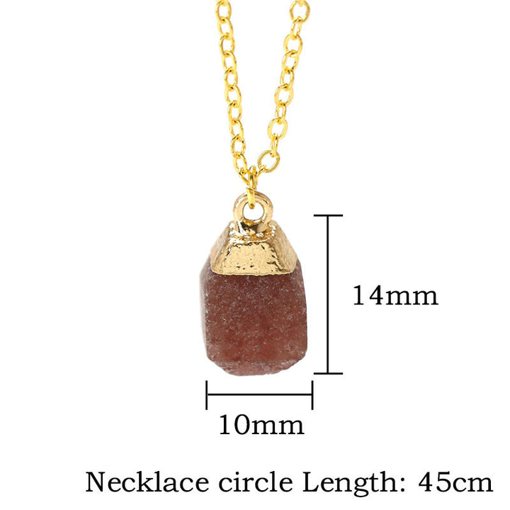 Olivenorma Square Cut Rough Stone Sweet Style Necklace - image 24