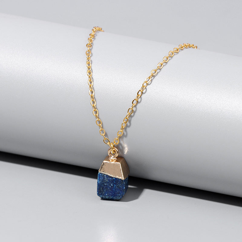 Olivenorma Square Cut Rough Stone Sweet Style Necklace - image 2
