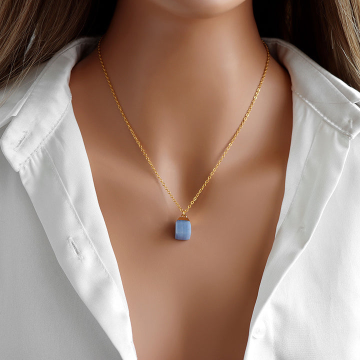 Olivenorma Square Cut Rough Stone Sweet Style Necklace - image 5