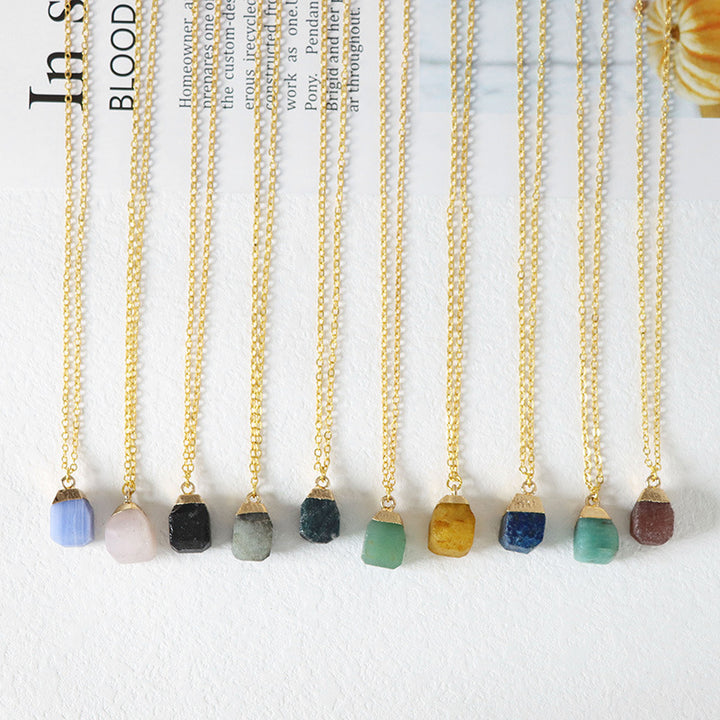 Olivenorma Square Cut Rough Stone Sweet Style Necklace - image 0