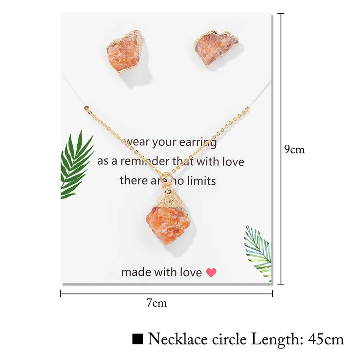 Olivenorma Trendy Irregular Natural Raw Stone Jewelry Set - image 19