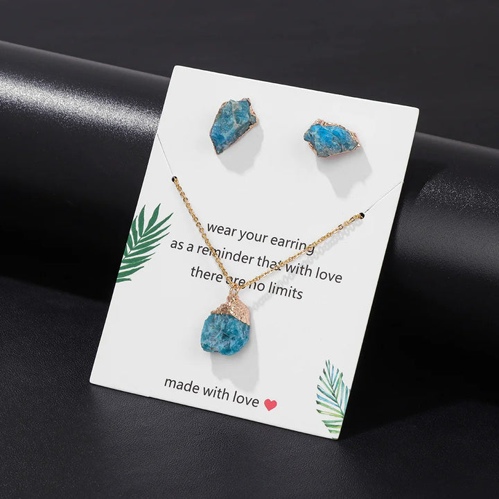 Olivenorma Trendy Irregular Natural Raw Stone Jewelry Set - image 2
