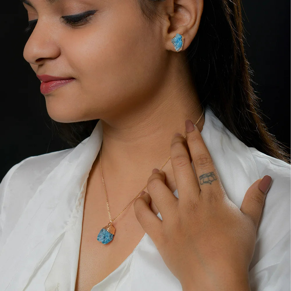 Olivenorma Trendy Irregular Natural Raw Stone Jewelry Set - image 1