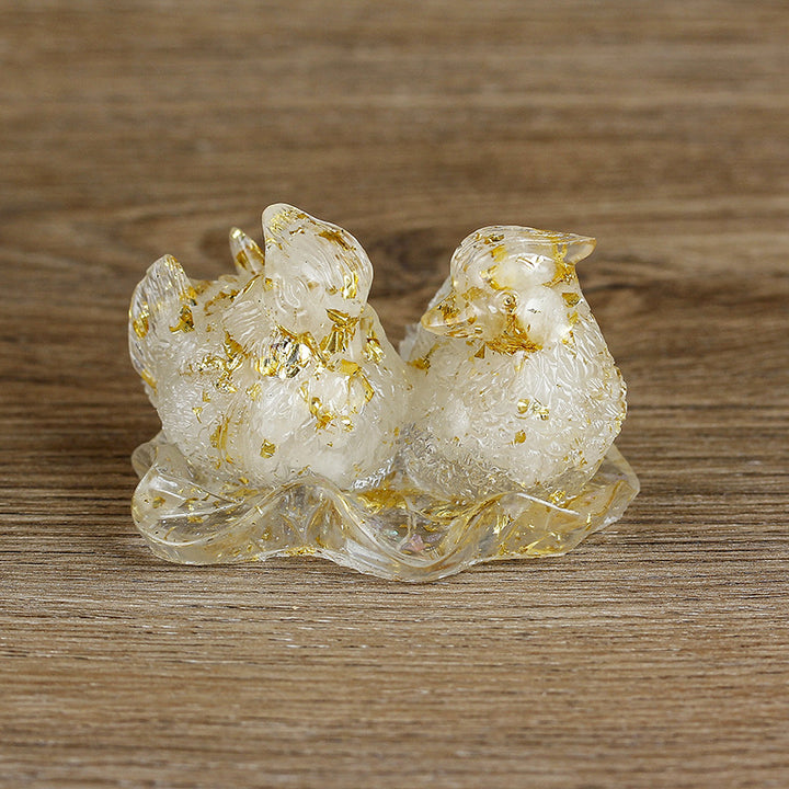 Olivenorma Cute Crystal Mandarin Duck Glue Ornaments Gemstone Decoration - Clear Crystal - image 8