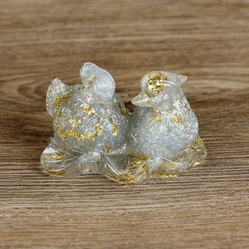 Olivenorma Cute Crystal Mandarin Duck Glue Ornaments Gemstone Decoration - Bubble Stone - image 10