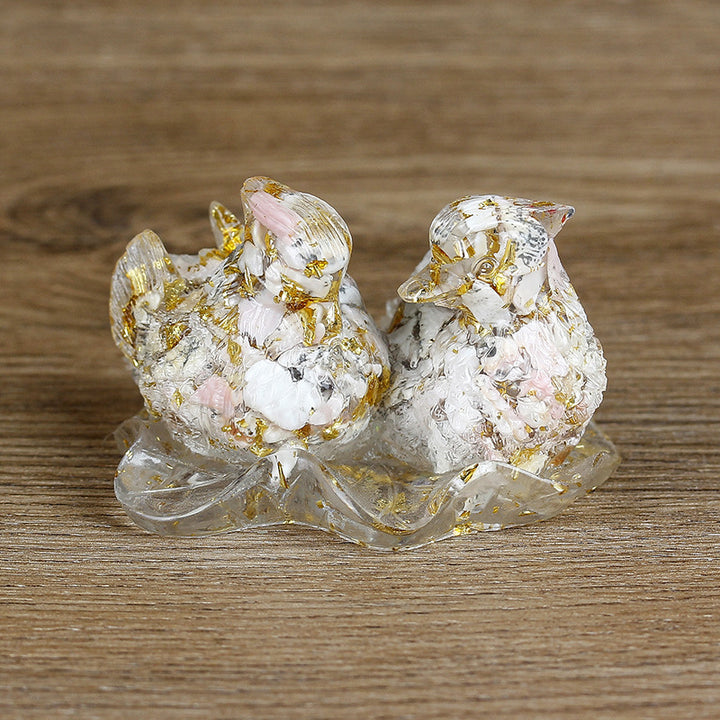 Olivenorma Cute Crystal Mandarin Duck Glue Ornaments Gemstone Decoration - Queen Conch Shel - image 15