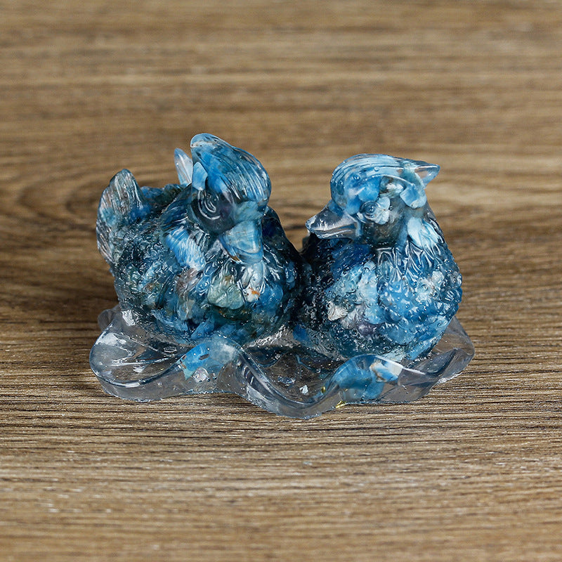 Olivenorma Cute Crystal Mandarin Duck Glue Ornaments Gemstone Decoration - Blue Opal - image 29