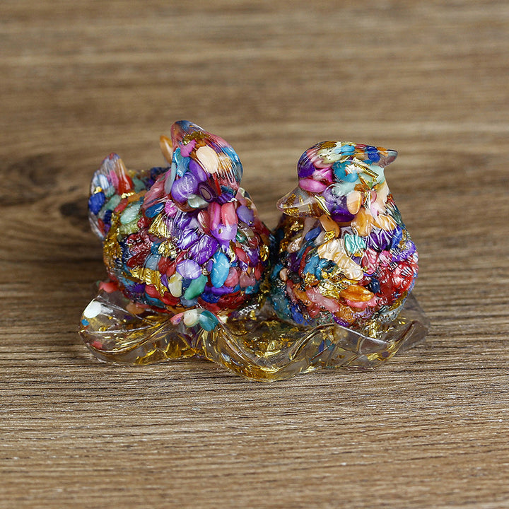 Olivenorma Cute Crystal Mandarin Duck Glue Ornaments Gemstone Decoration - Colorful Shells - image 31