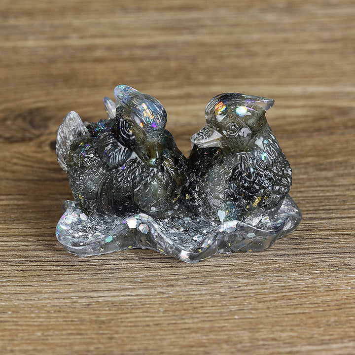 Olivenorma Cute Crystal Mandarin Duck Glue Ornaments Gemstone Decoration - Labradorite - image 32