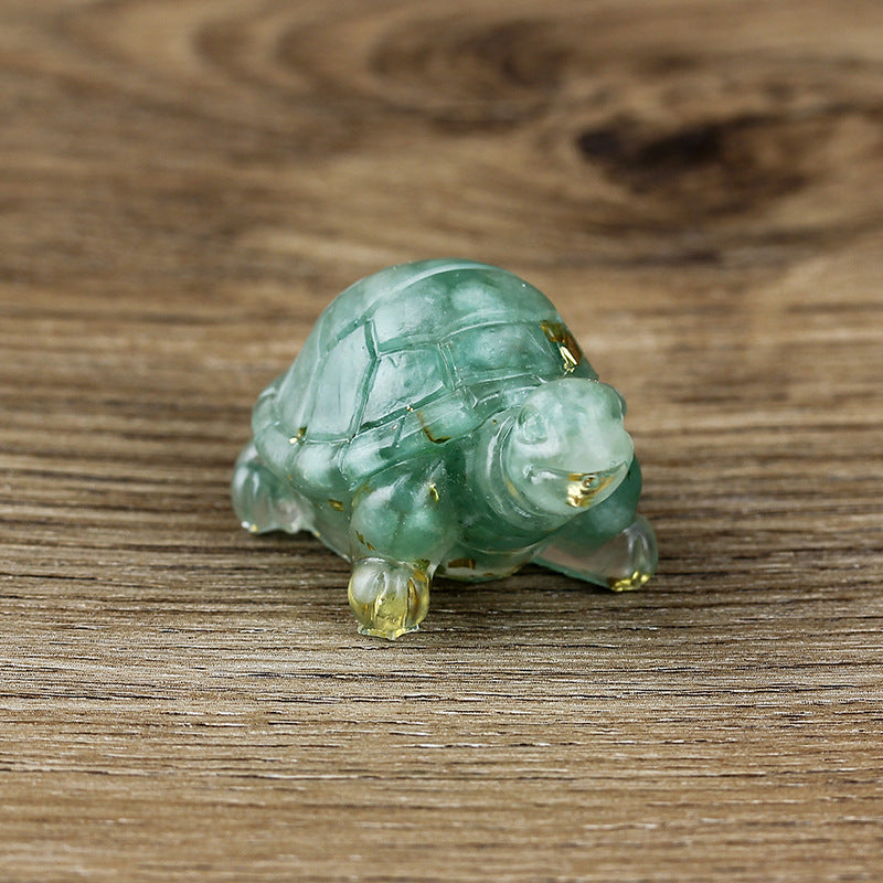 Olivenorma Eternal Journey Gemstone Turtle Gemstone Decoration - Green Aventurine - With Card - image 9