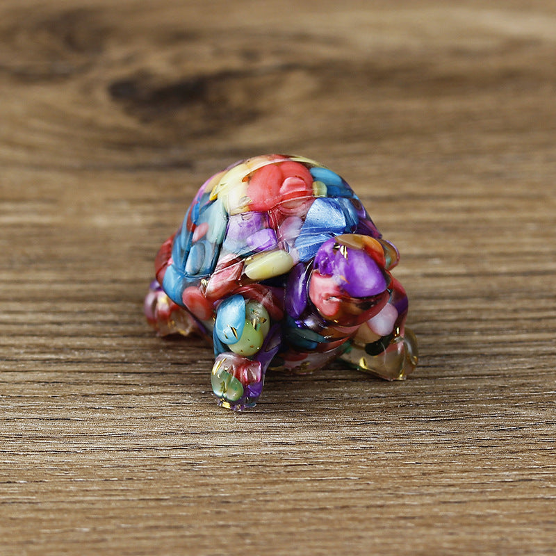 Olivenorma Cute Little Turtle Ornament Gemstone Decoration - Colorful Shells - image 35