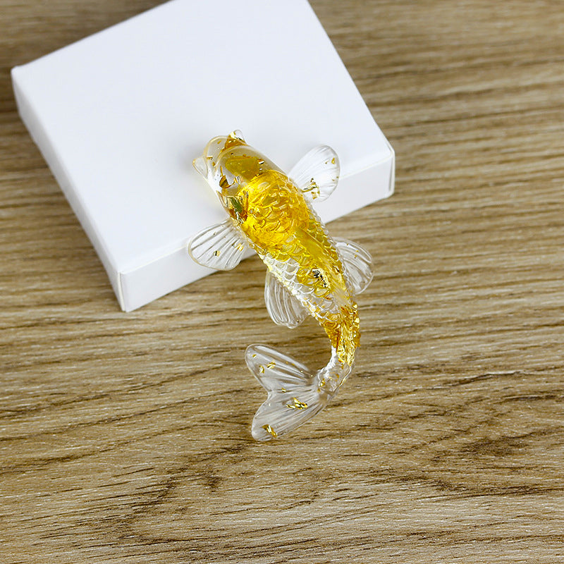 Olivenorma Creative Artificial Fish Ornaments Gemstone Decoration - Citrine - image 8