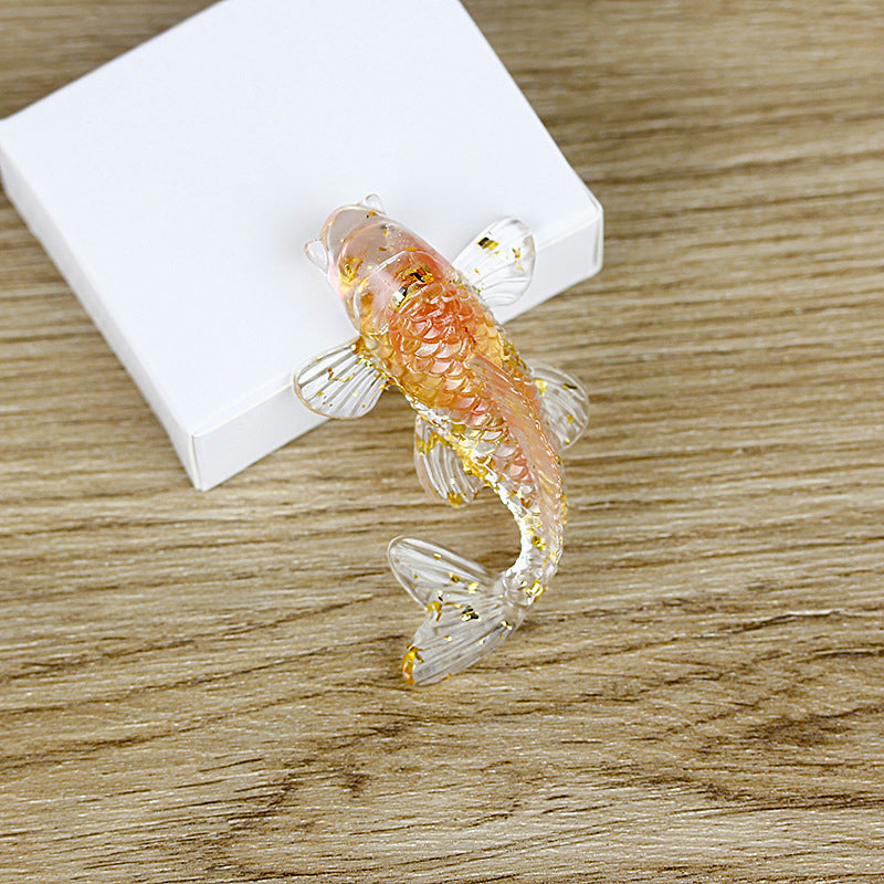 Olivenorma Ocean Harmony Crystal Fish Figurine Gemstone Decoration - Red Smelting Quartz - With Card - image 14