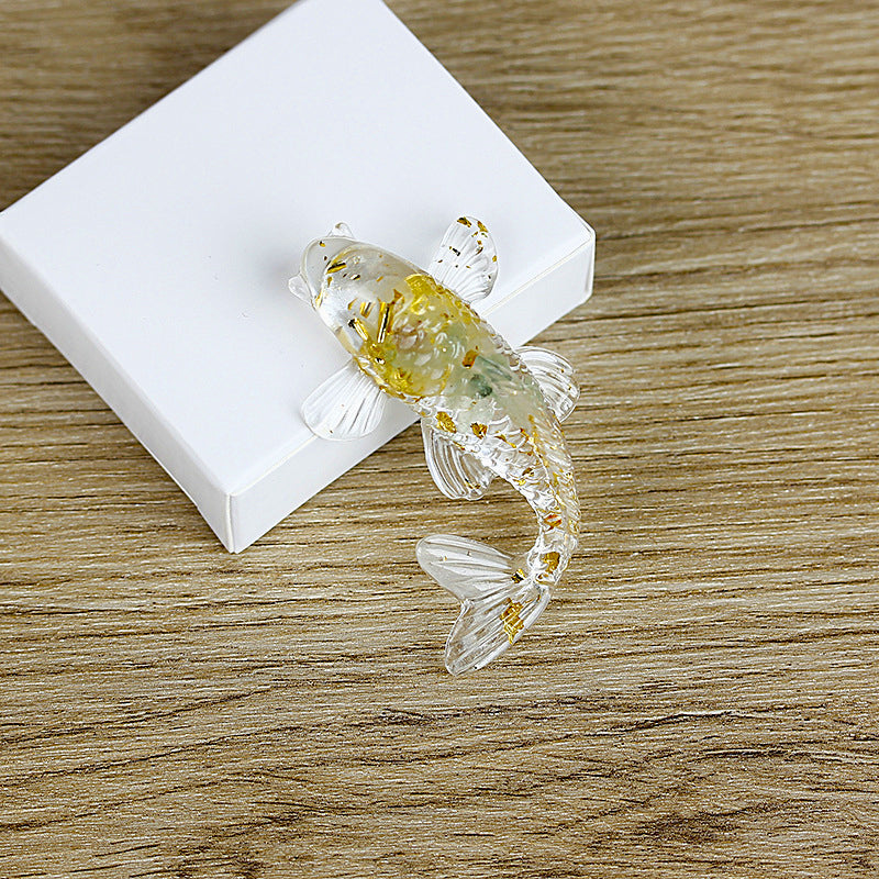 Olivenorma Creative Artificial Fish Ornaments Gemstone Decoration - Green Aventurine - image 22