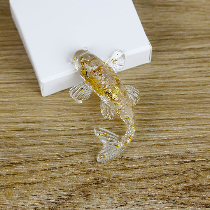 Olivenorma Ocean Harmony Crystal Fish Figurine Gemstone Decoration - Ghost Stone - With Card - image 27