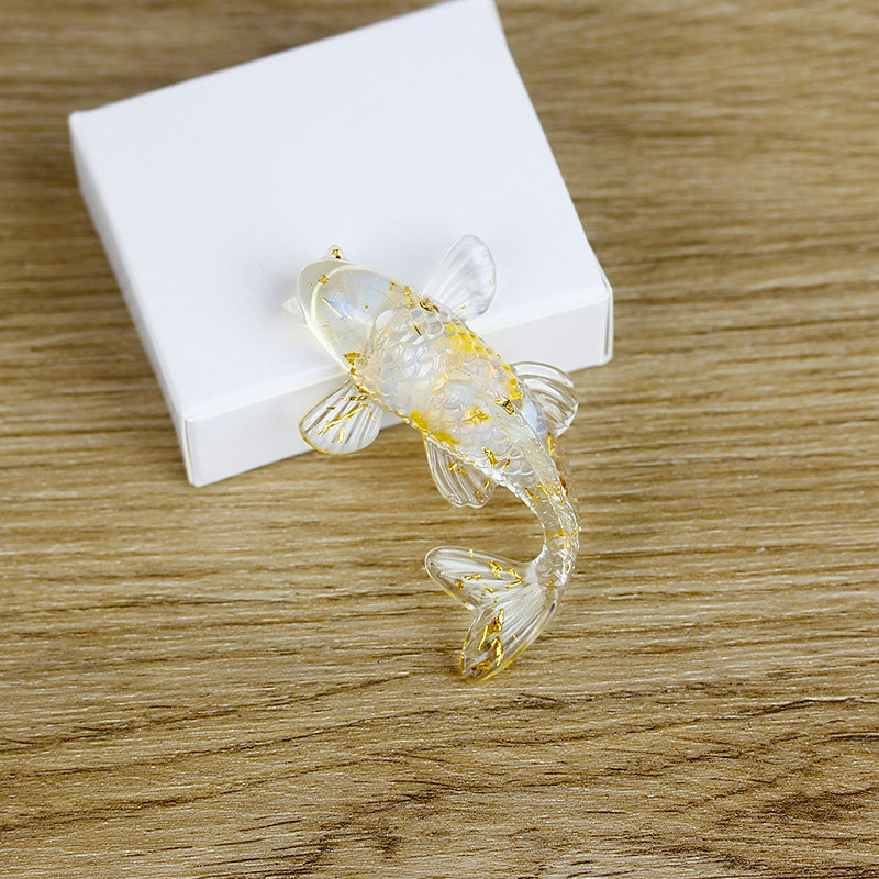 Olivenorma Creative Artificial Fish Ornaments Gemstone Decoration - Opalite - image 30