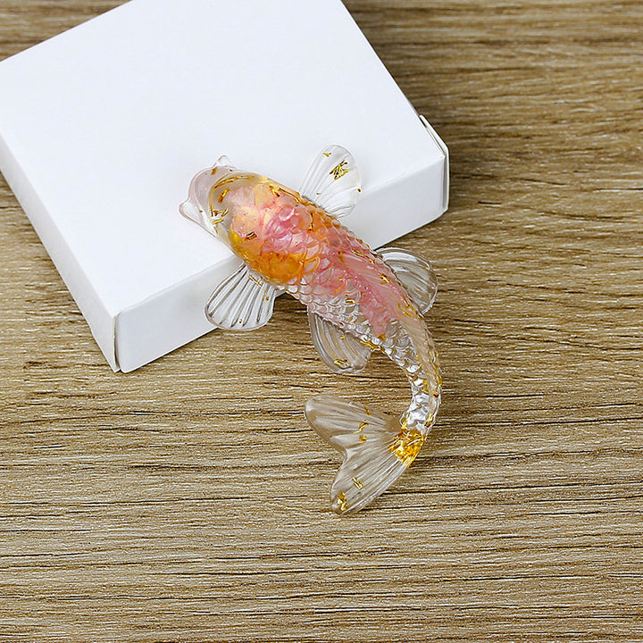 Olivenorma Creative Artificial Fish Ornaments Gemstone Decoration - Dark Rose Quartz - image 36