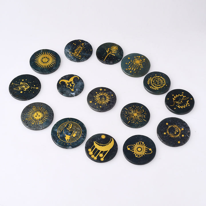 Olivenorma Crystal Moss Agate Disc Pendant Accessories Decoration - image 5