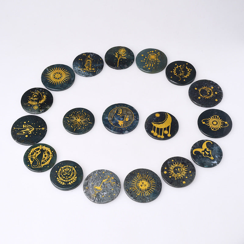 Olivenorma Crystal Moss Agate Disc Pendant Accessories Decoration - image 6