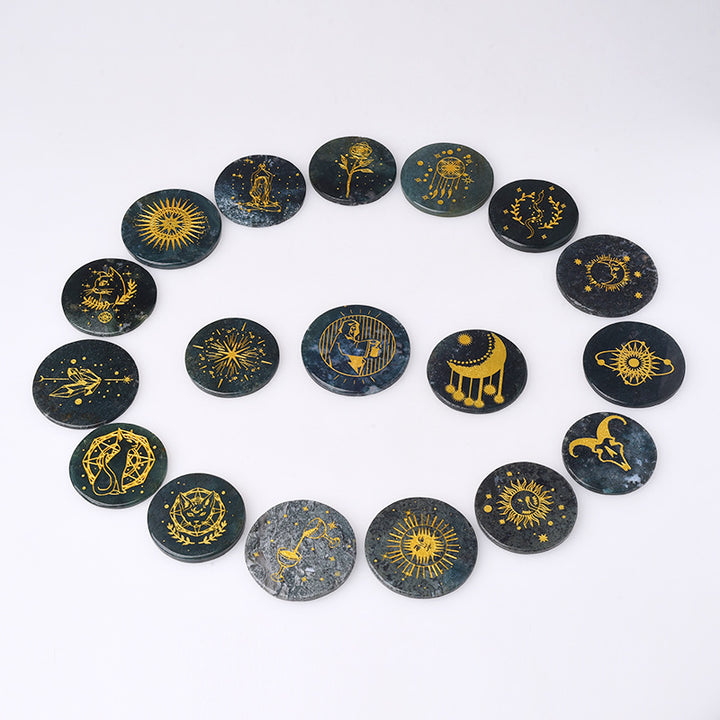 Olivenorma Crystal Moss Agate Disc Pendant Accessories Decoration - image 6