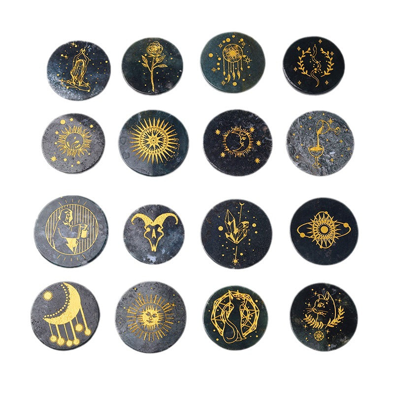 Olivenorma Crystal Moss Agate Disc Pendant Accessories Decoration - Cute Cat - Pendant - image 1