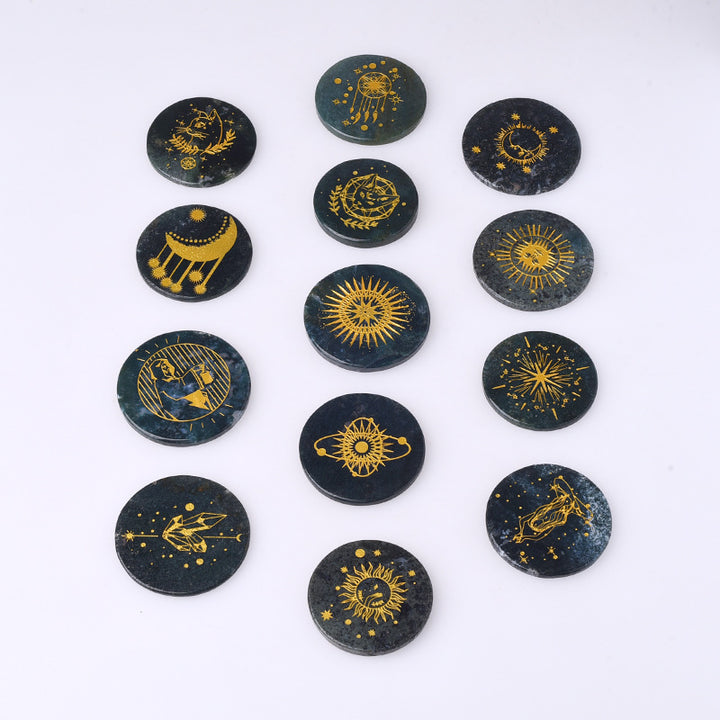 Olivenorma Crystal Moss Agate Disc Pendant Accessories Decoration - image 4