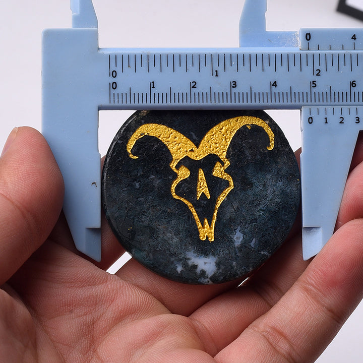 Olivenorma Crystal Moss Agate Disc Pendant Accessories Decoration - image 8