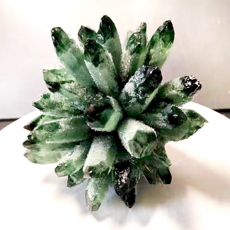 Olivenorma 1pc Crystal Cluster Green Phantom Quartz Home Decoration - image 5