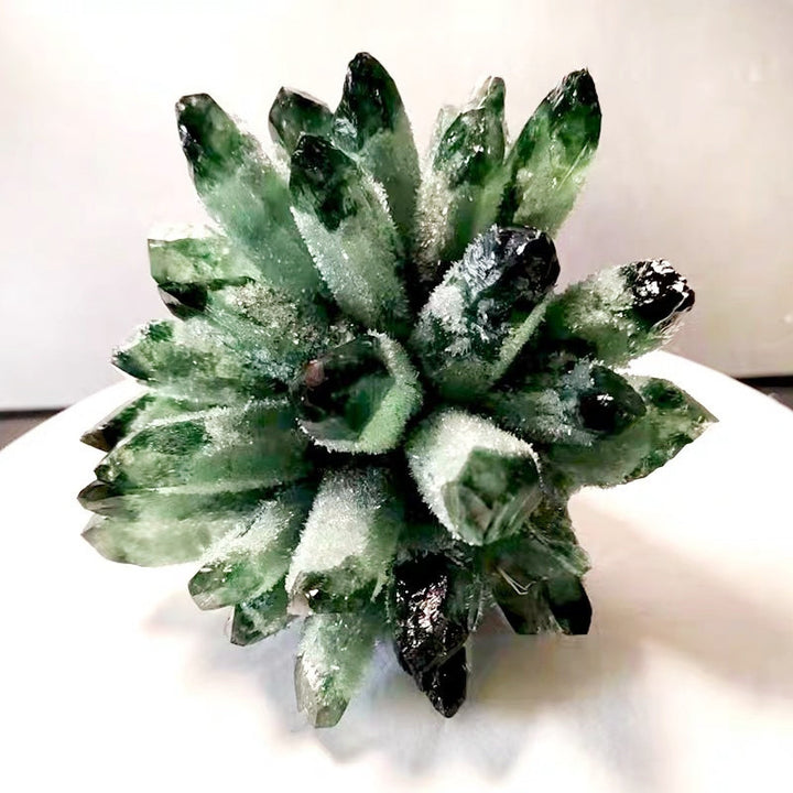 Olivenorma 1pc Crystal Cluster Green Phantom Quartz Home Decoration - image 5